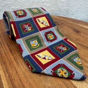 Nautica Men's Nautical Theme Silk Blend Necktie Patchwork Sailing Tie